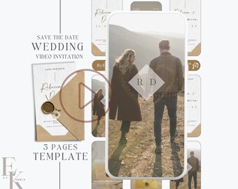 Modern Wedding Save the Date Video Invitation Template (Digital Download)