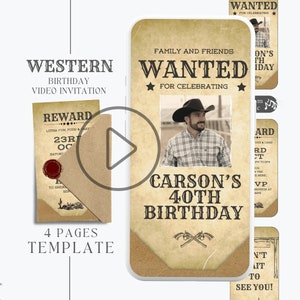 adult western cowboy birthday invitation, digital country birthday theme invite, Wild West adult birthday invitation for men, WB2
