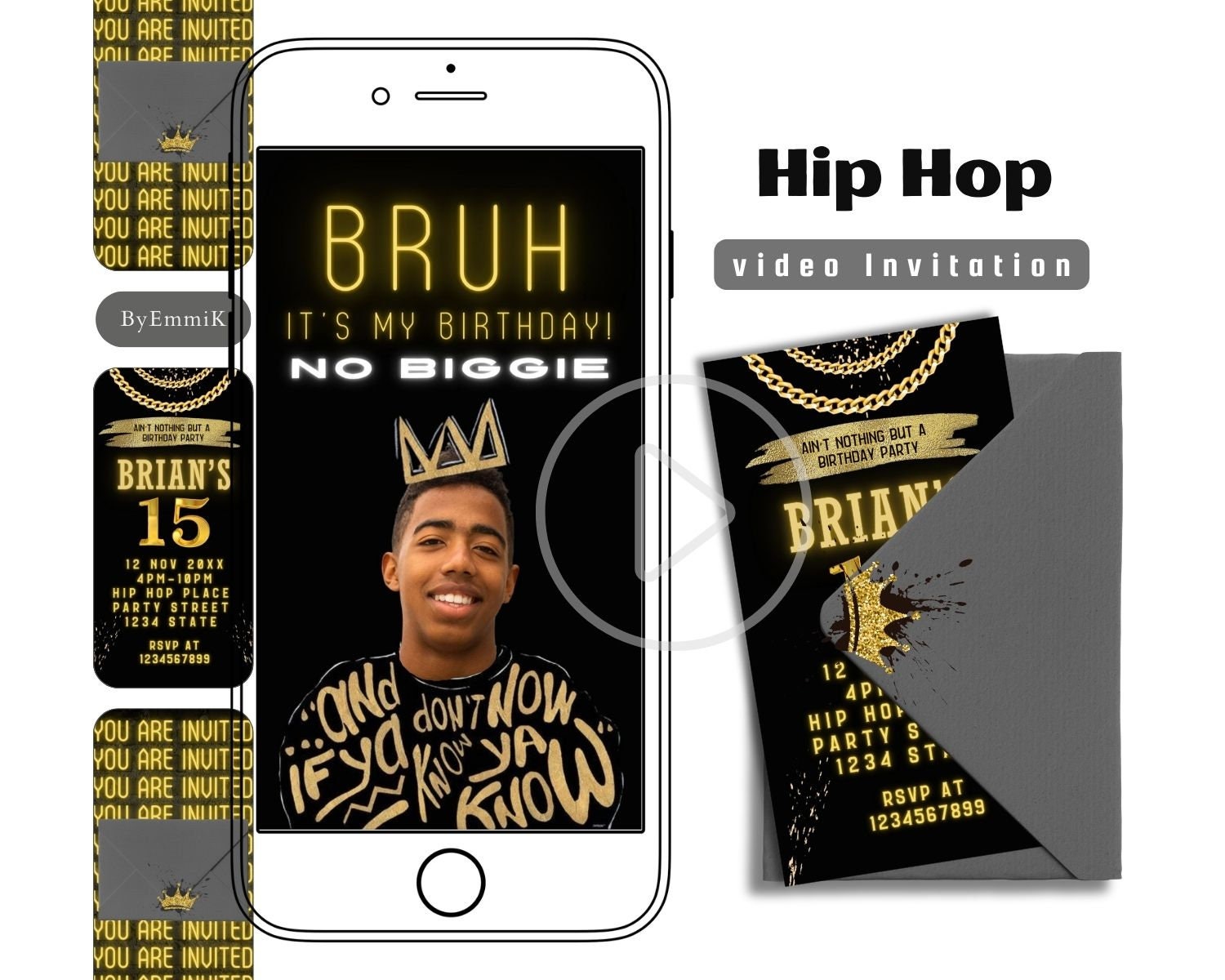hiphop birthday invitation video, teens birthday invitation, animated birthday invitation for teenager boy bruh invitation, 90s party invite