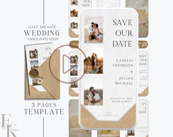 Animated Wedding Save the Date Video Invitation Template (Digital Download)