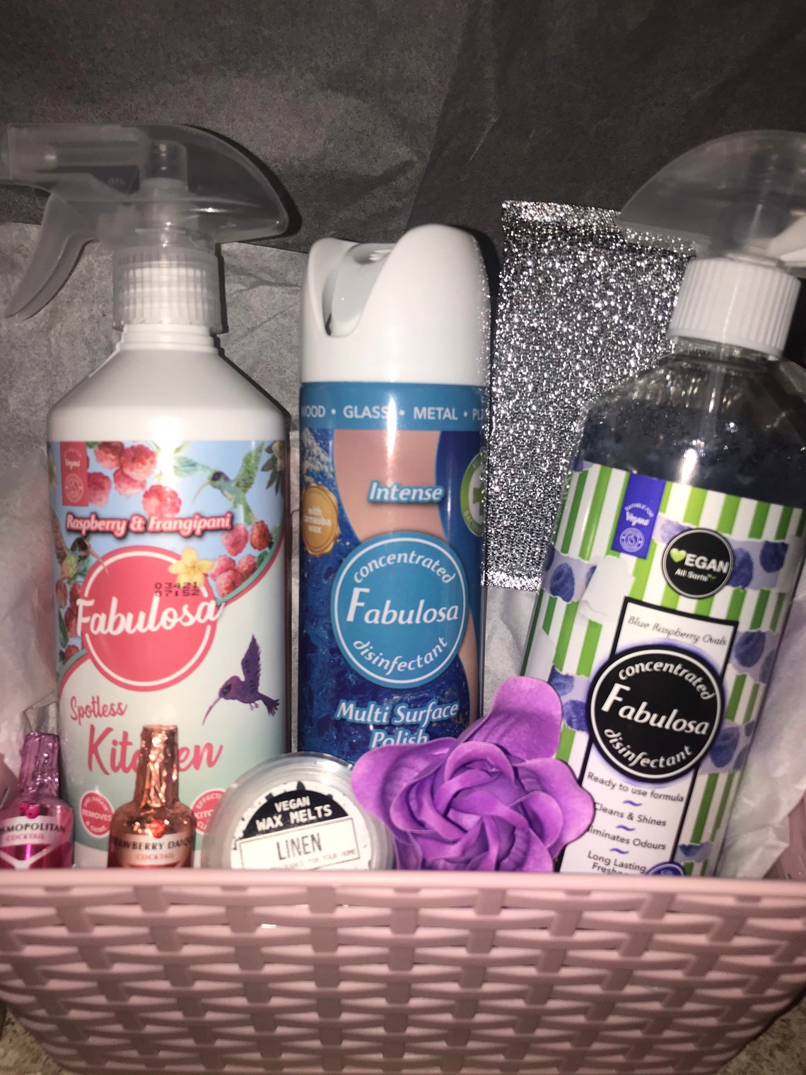 Fabulosa cleaning hamper Blue raspberry .. Hinch .. just Etsy