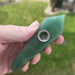 Charged! Gorgeous Green Aventurine Quartz Crystal Pipe with extras and free US shipping!!!