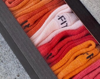 6 par (KOLEKCJA MONOCHROMATYCZNA) POMARAŃCZOWE, ręcznie farbowane skarpetki Nike Everyday Plus Cotton Cushioned Dri-Fit Crew