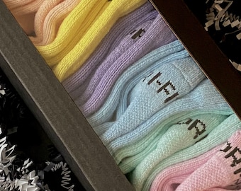 6 paia (COLLEZIONE PASTEL) di calzini Nike Everyday Plus Cotton Cushioned Dri-Fit Crew tinti a mano