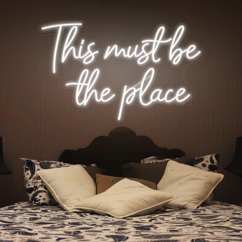 This Must Be The Place Neon Sign, Bar Club Neon Sign, Led Neon Light For Club, Custom Neon Sign, Neon Sign, Led Neon Sign, Wedding Neon Sign