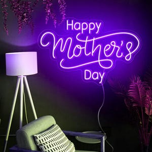 Custom Mother&#39;s Day Neon Sign, Mother&#39;s Day Neon Sign, Happy Mother&#39;s Day Neon Sign, Mother&#39;s Day Party Backdrop, Personalized Gifts For Mom