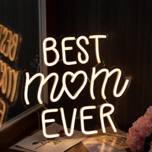 Beste Mutter aller Zeiten Leuchtreklame, Muttertagsleuchtreklame, Benutzerdefinierte Muttertagsleuchtreklame, Muttertagsleuchtreklame, personalisierte Geschenke für Mama