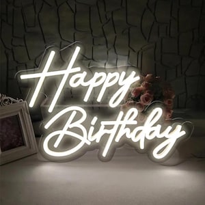 Alles Gute zum Geburtstag Neon Leuchtreklame, Benutzerdefinierte Leuchtreklame, LED Neon Leuchtreklame, Leuchtreklame, Leuchtreklame Licht, Geburtstag Party Decor, individuelles Geschenk