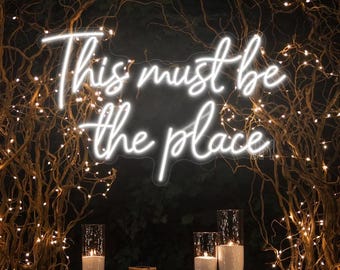 This Must Be The Place Neon Sign, Bar Club Neon Sign, Custom Neon Sign, Led Neon Light For Club, Neon Sign, Led Neon Sign, Wedding Neon Sign