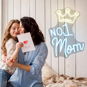 No.1 Mom Neon Sign, Custom Mother&#39;s Day Neon Sign, Mother&#39;s Day Neon Sign, Mom Neon Sign Light, Neon Sign, Neon Sign Light, Wall Decor