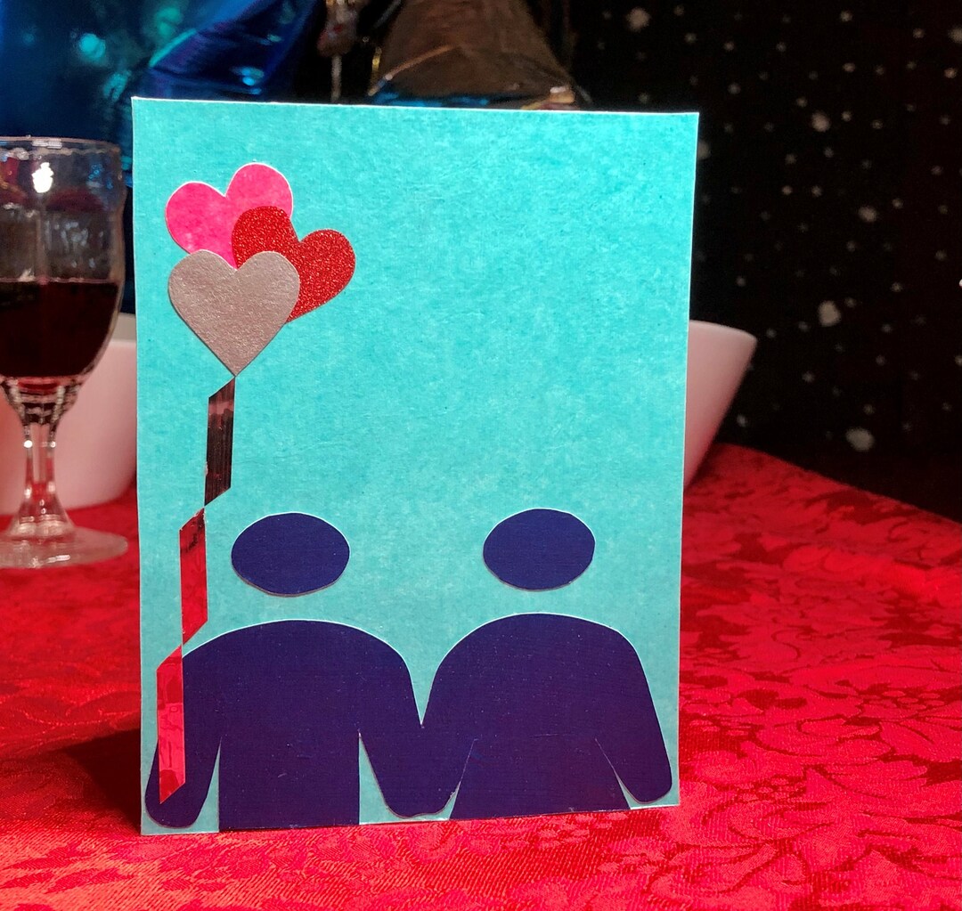 Handmade Layered Heart Ribbon Card – Romantic Couple Design – A2 ...