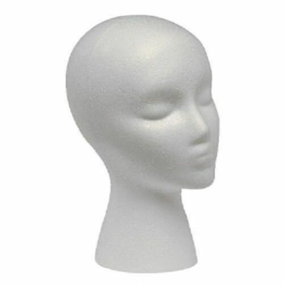 Marianna Styrofoam Head With Face, Styrofoam Heads