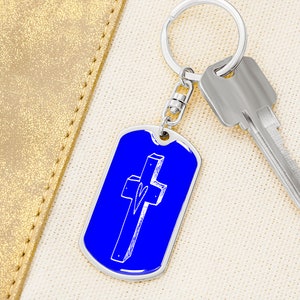 God es Love For You Dog Tag Schlüsselanhänger | Christlicher Schlüsselanhänger | Bibelvers Schlüsselanhänger | Herz & Kreuz Hundeanhänger