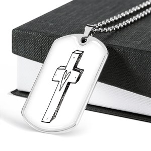 Proverbs 3:5 Dog Tag Necklace | Christian Dog Tag Necklace | Bible Verse Necklace | Stainless Steel Christian Gift