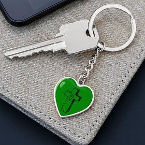 Green Trust in the Lord Heart Keychain | Christian Key Chain | Christian Keychain | Christian Keyring | Christian Keyr