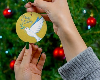 Peace on Earth Dove Ornament | Christian Ornament | Christmas Ornament | Christian Gifts | Best Ornament