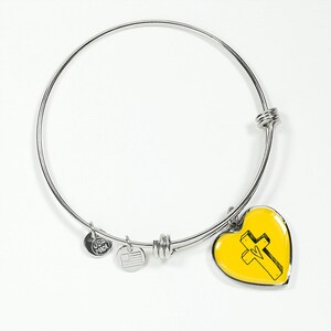 Gold Trust in the Lord Heart Bracelet | Jesus Cross Bracelet | Christian Bracelet | Trust in the Lord With All Your Heart