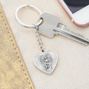 Philippians 4:13 Bible Verse Keychain | Custom Christian Keychain | Best Christian Gifts | Guardian Angel Heart Keychain