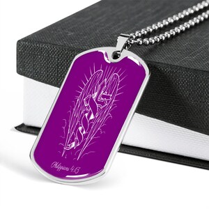 I Can Do All Things Through Christ Dog Tag Necklace | Christian Dog Tag Necklace | Bible Verse Necklace