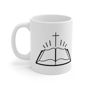 Bibel Kaffeetasse mit Kreuz | Bibelvers Kaffeetasse | Christliche Geschenke | Christliche Kaffeetasse | 1 Chroniken 16:11 Christliche Kaffeetasse