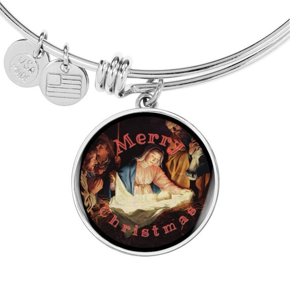Merry Christmas Nativity Scene Bracelet Christmas Bracelet