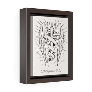 Scripture Sign | Bible Verse Wall Art | Philippians 4:13 Christian Wall Art | Bible Verse Wall Decor | Angel Wings Wall Decor Sign