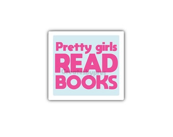 Pretty girls read books sticker