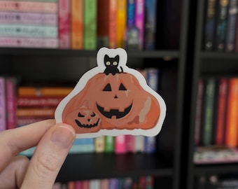 Spooky Pumpkins & Black Cat Sticker