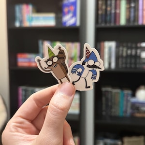 Mini pack de 2 adesivos dos jovens Mordecai e Rigby