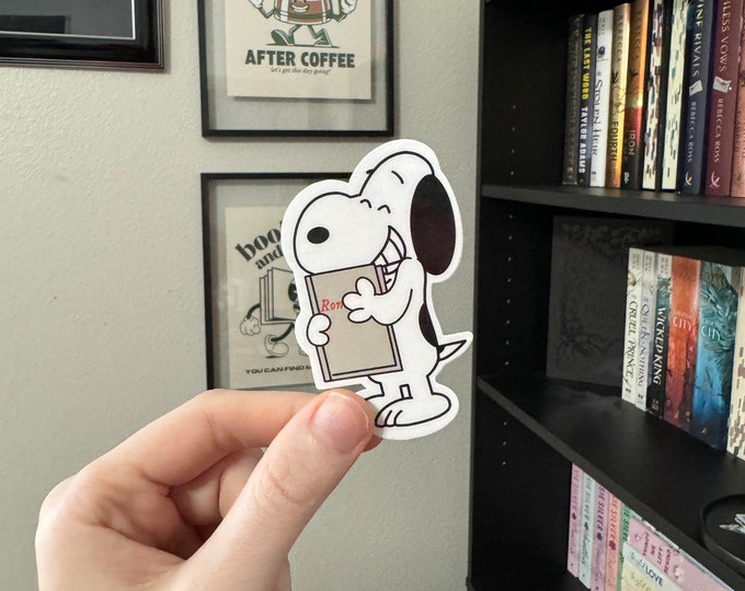 Snoopy Reading Sticker Reading Snoopy - Etsy