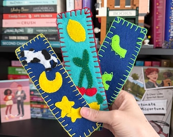 Handmade Embroidered Felt Bookmarks