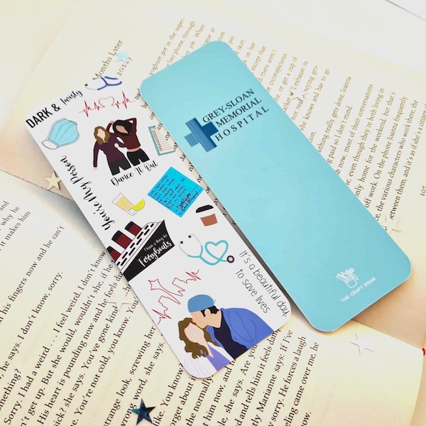 Greys Anatomy Themed Bookmark - Meredith & Christina, McDreamy, TV Series, Medical, Book Worm, Stationery, Grey Sloan, Faceless, Reader