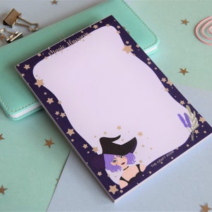 Magic Happens - A6 Notepad  - Tear Off Sheets - Desk Pad - Stationery - Paper Goods - Witchy Vibes - Mystical - Magical - Stars - Witch