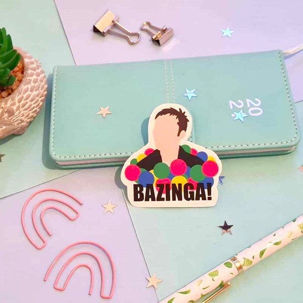 Bazinga! - TV Quote - Die Cut Sticker - Planner Stickers - Diary Stickers - Laptop Stickers - Big Bang Theory - Sheldon Cooper