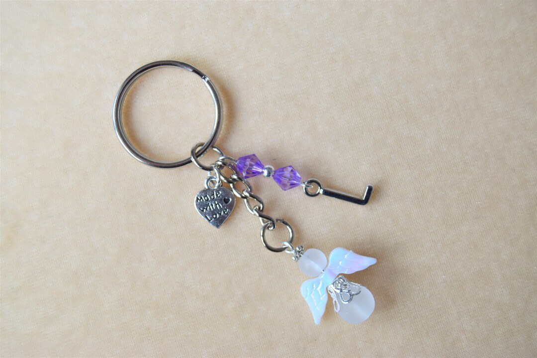 Guardian Angel Keyring With Initial, Sentimental Gifts, Spiritual ...