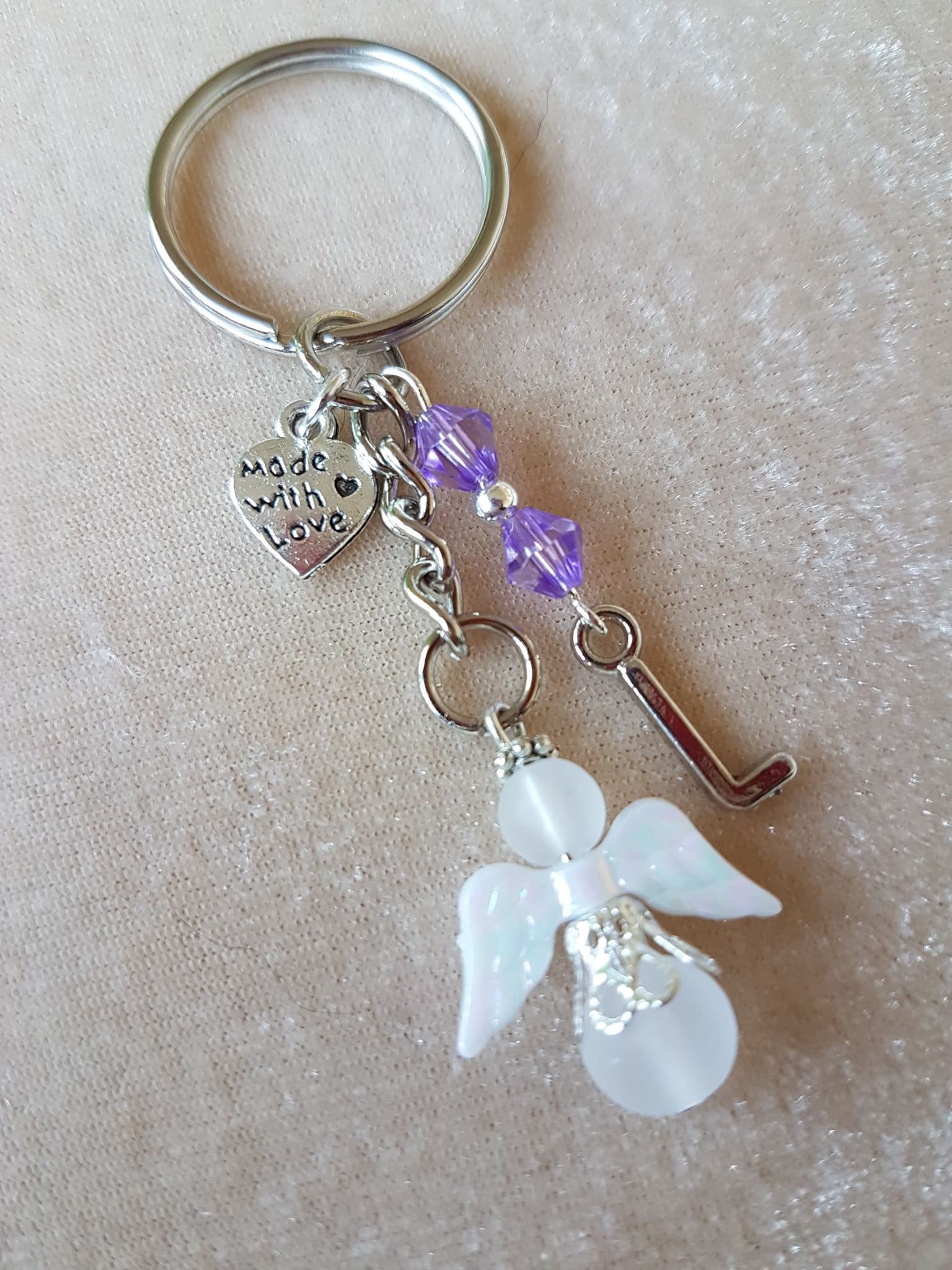Guardian Angel Keyring With Initial, Sentimental Gifts, Spiritual ...