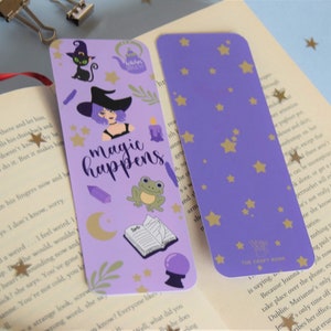 Magic Happens Bookmark - Lilac - Witch - Witchy Vibes - Lilac - Mystical - Magical - Stationery - Book Lover