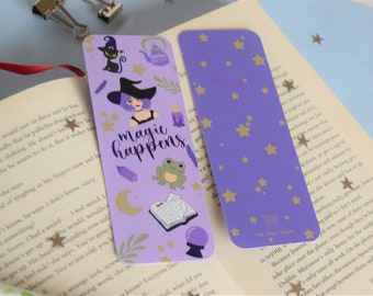 Magic Happens Bookmark - Lilac - Witch - Witchy Vibes - Lilac - Mystical - Magical - Stationery - Book Lover