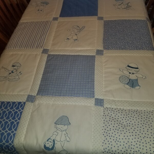 Baby Boy Quilt Etsy