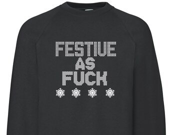 Jersey navideño festivo como joder Suéter navideño estampado divertido