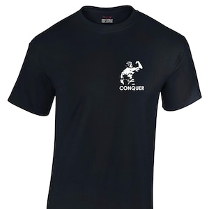 Conquer Arnold Inspired Printed T-shirt Schwarenegger L/B