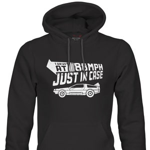 Tillbaka till framtiden-inspirerad huvtröja 138 km/h film 80-90-tal