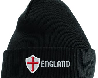 England Shield Embroidered Beanie Hat