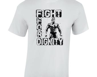 Arnold Schwarzenegger Inspired Printed T-shirt Fight for Dignity Gym Top