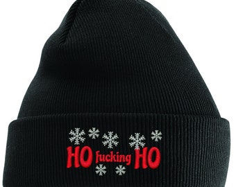 Gorro navideño Ho F*****g Ho, gorro navideño divertido y grosero