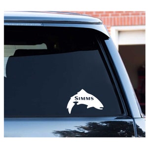 Simms Fishing  Vinyl Sticker Decal for Car, Truck, Window, Bumper, Laptop, Phone, Home Decoration