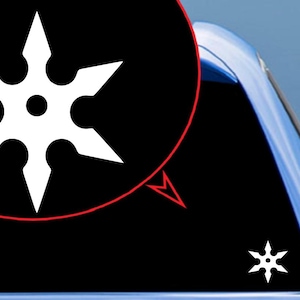 Funny Ninja Throwing Star Vinyl Sticker Decal for Car, Truck, Window, Bumper Decal for Laptop, Phone, Home Decoration