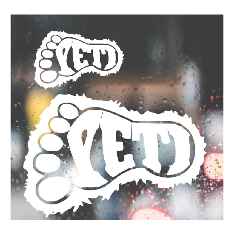 Yeti Foot Vinyl Decal, Car Window Sticker - Etsy