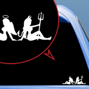Sexy Angel and Devil Girl Vinyl Sticker Decal for Car, Truck, Window, Bumper Decal for Laptop, Phone, Home Decoration