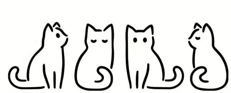Four Vibrant Cat Sticker Decals, Car, Truck, Motorcycle, Window, Laptop, Tumbler, Sports, Phone, Home Decoration, Funny Designs, Made In The image 2